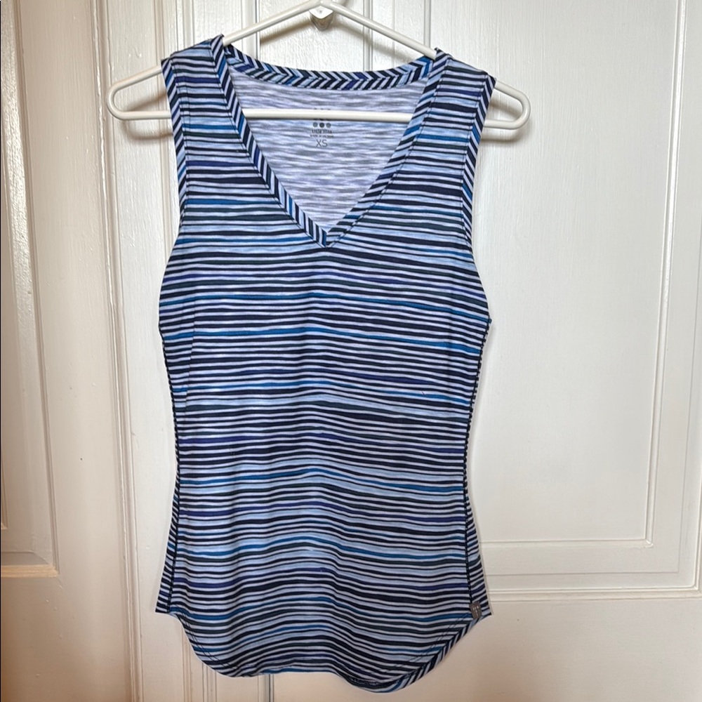 Title nine XS Blue Striped Tank Top. Excellent condition
